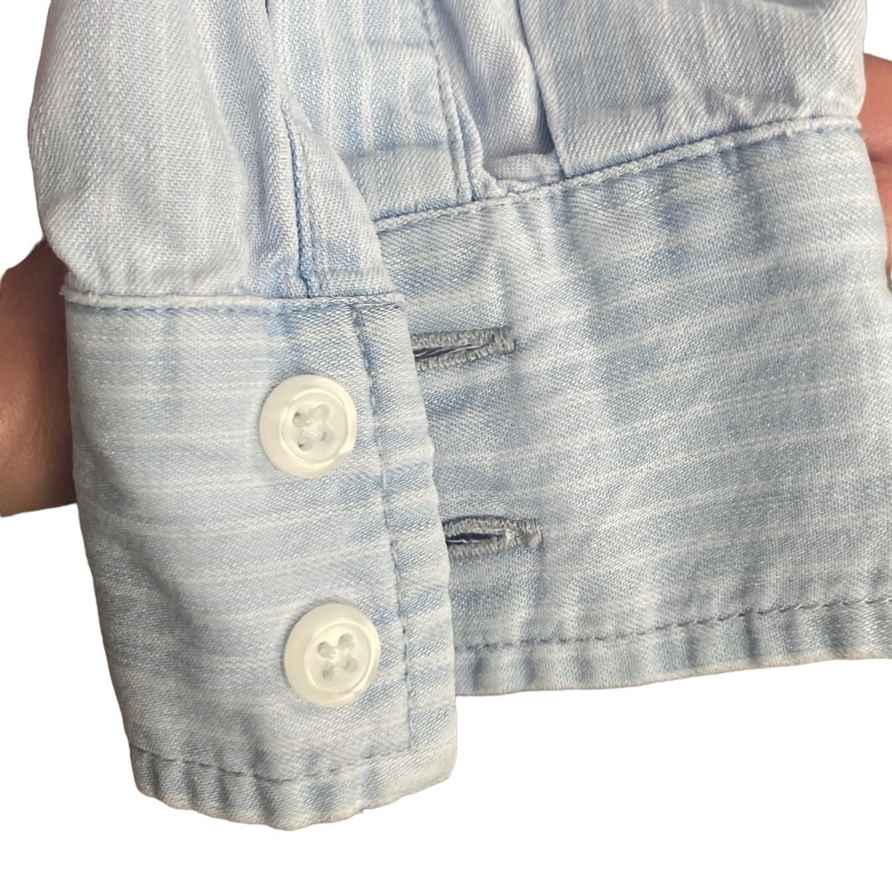 Rails Daphne Raw Hem Stripe Button Down Shirt Blu… - image 4